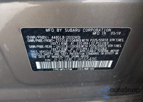 2018 Subaru Forester 2.5I Touring from USA, damaged, VIN JF2SJAWC1JH565486